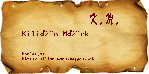 Kilián Márk névjegykártya
